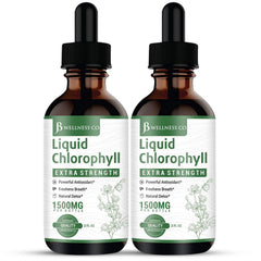 JB Wellness Co liquid chlorophyll drops bottle supports daily greens intake.