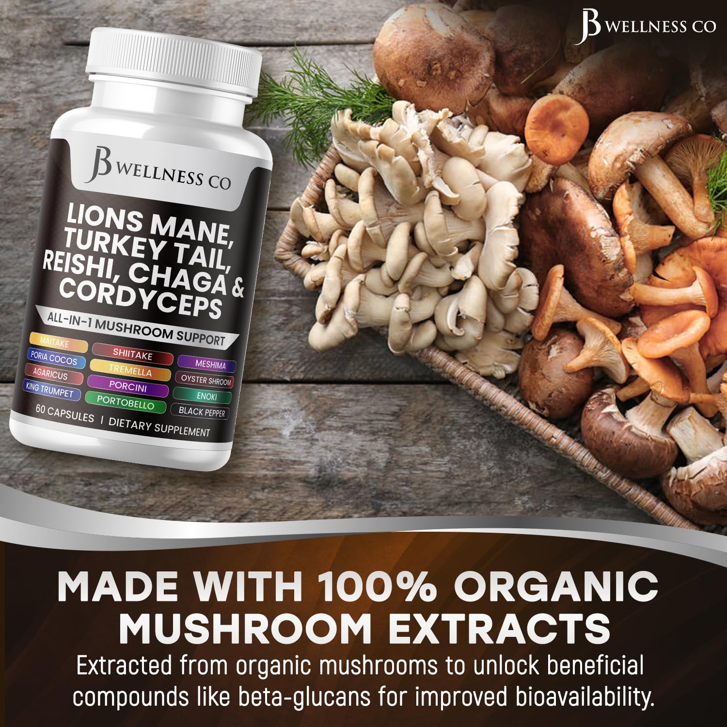 JB Wellness Co travel-pack scene shows on-the-go supplement routine.