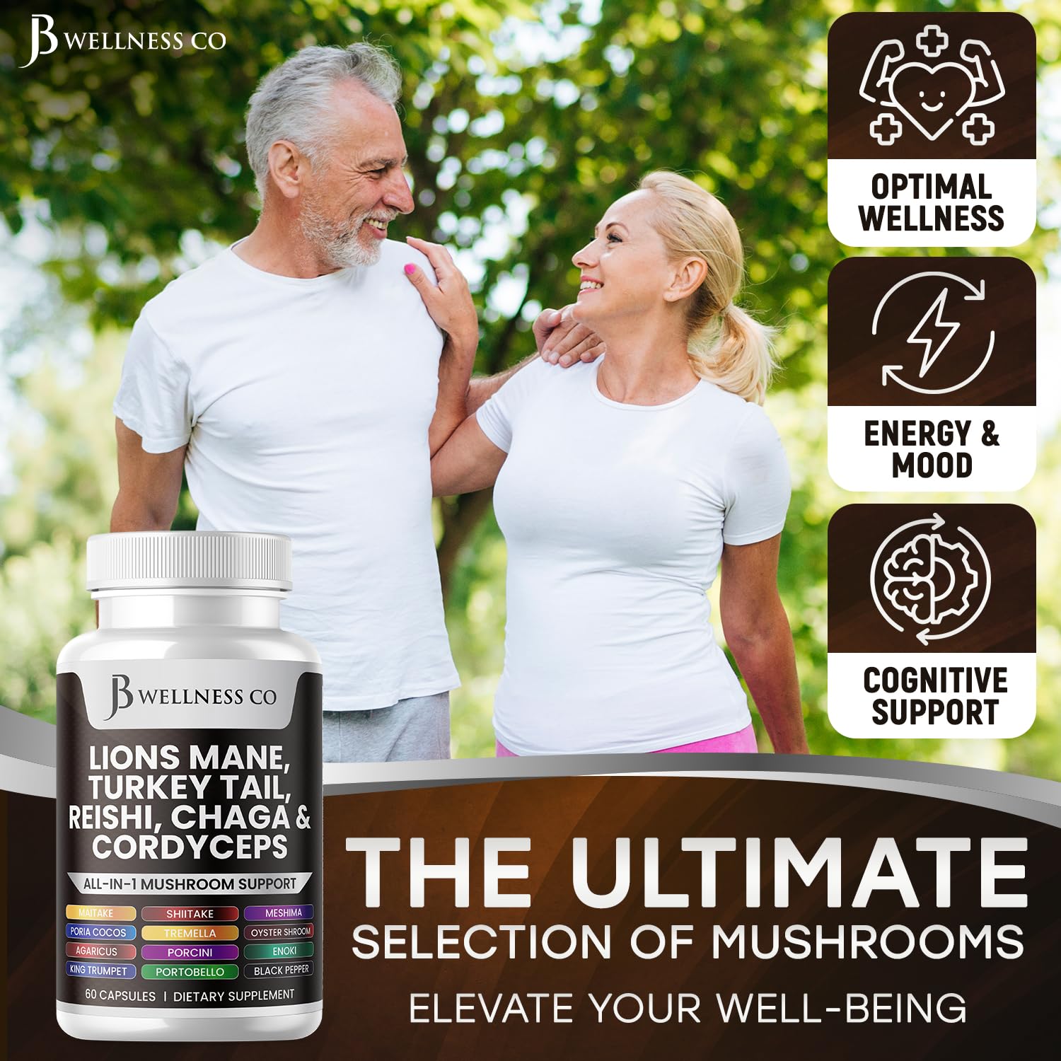 JB Wellness Co turkey tail extract capsules supporting wellness routines.
