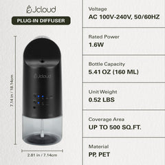 JCLOUD diffuser cover with visible oil level enables easy refills.