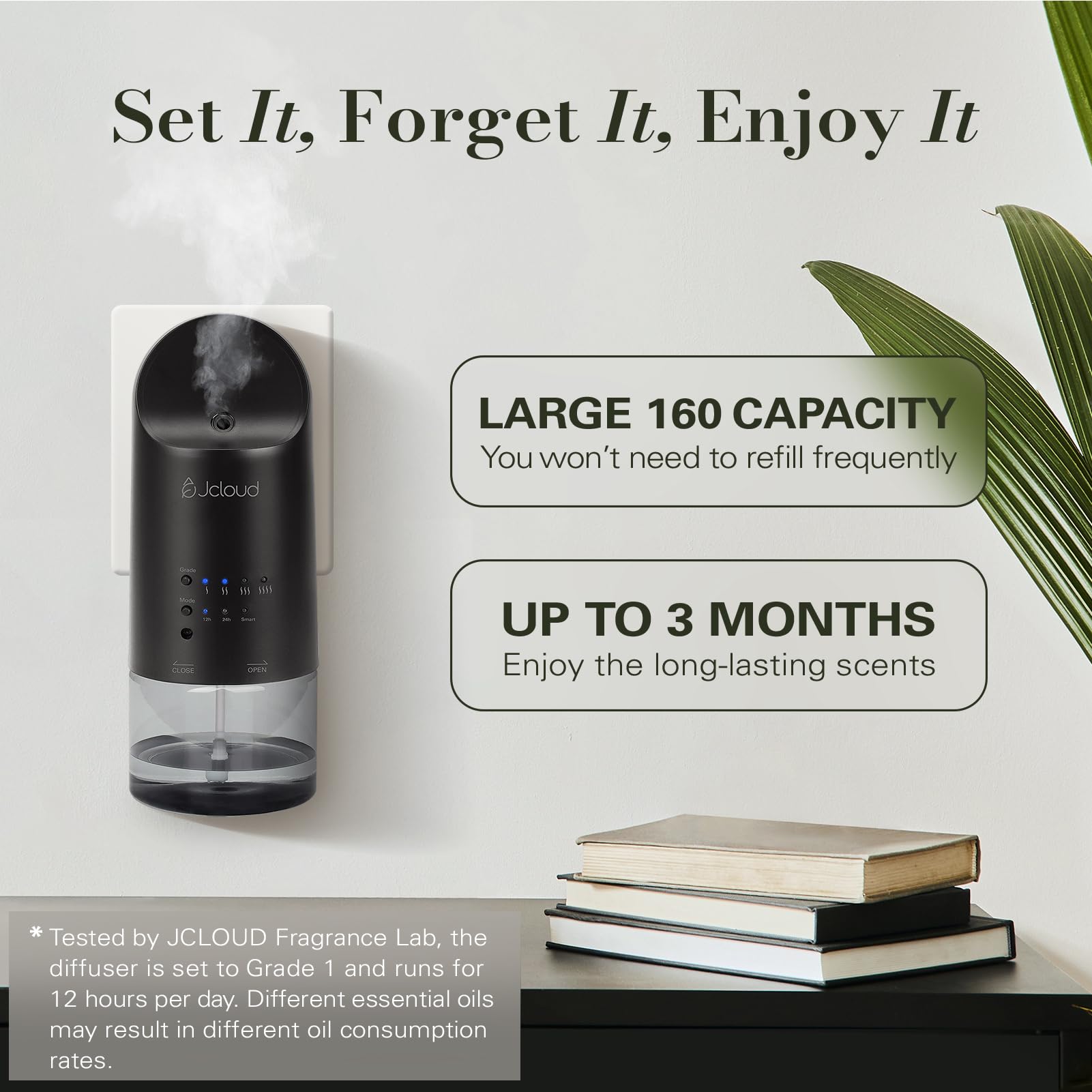 JCLOUD Diffuser button controls provide simple, intuitive operation