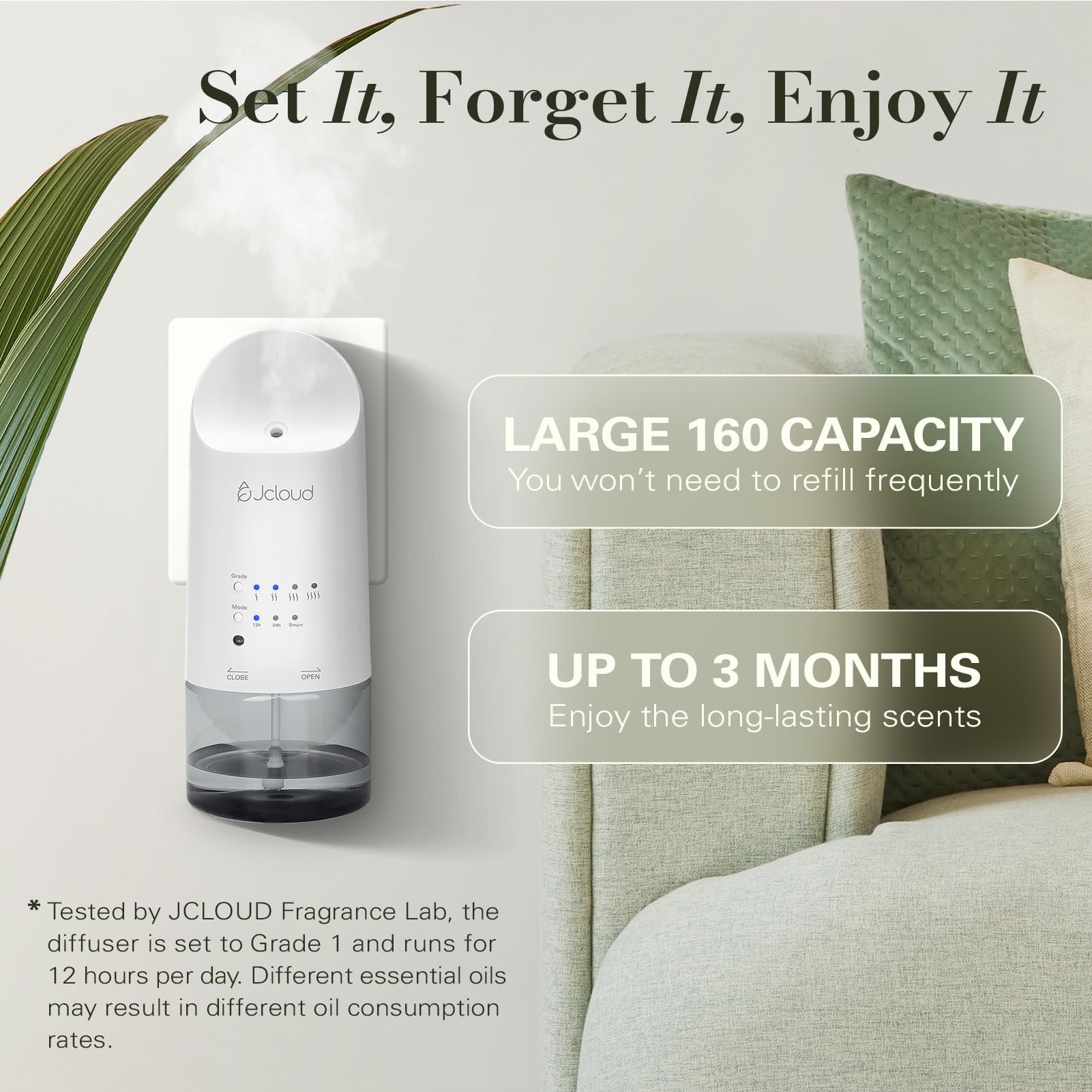 JCLOUD white compact diffuser design fits any room decor.