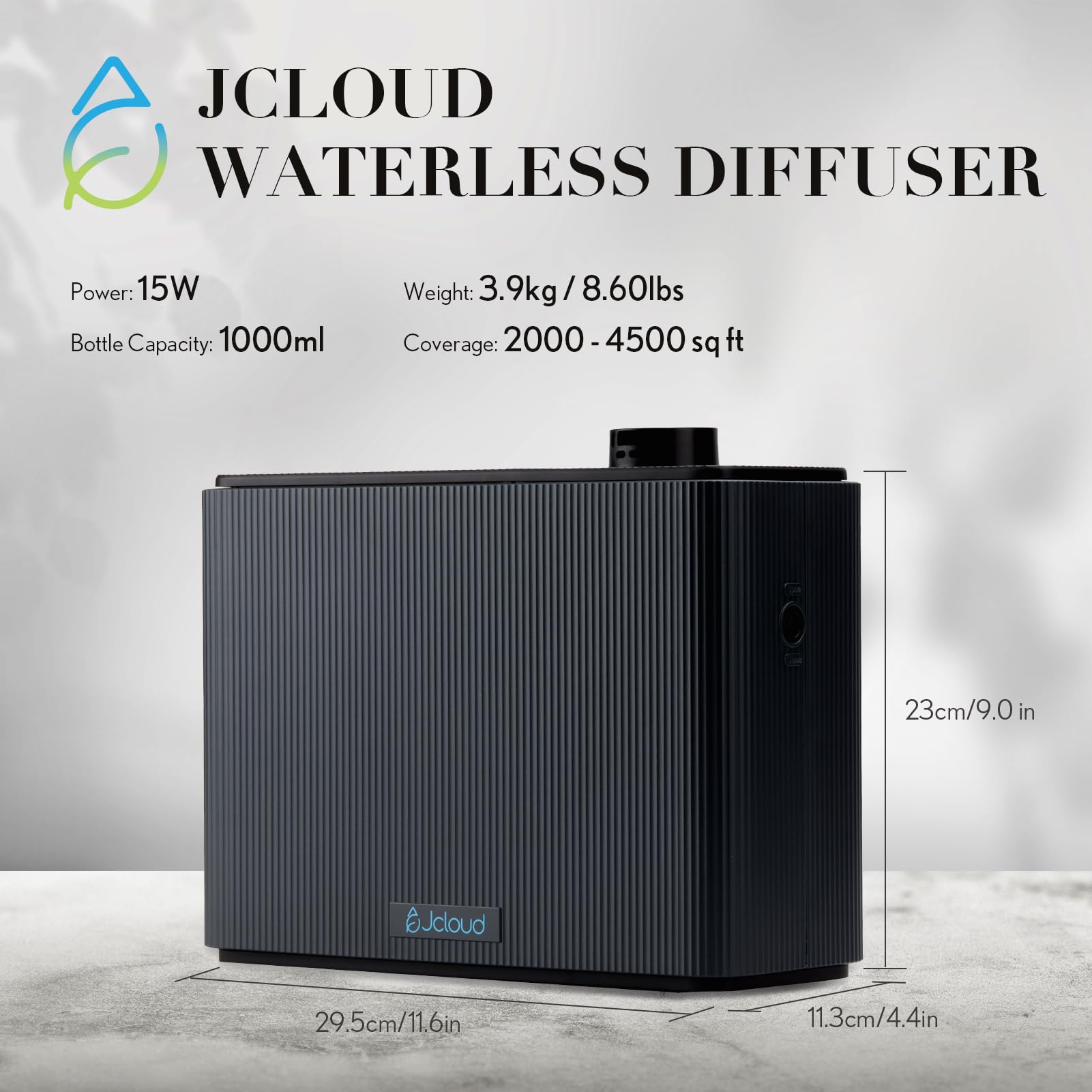 JCLOUD large-room aroma diffusion covers up to 4500 sq ft with consistent scenting.