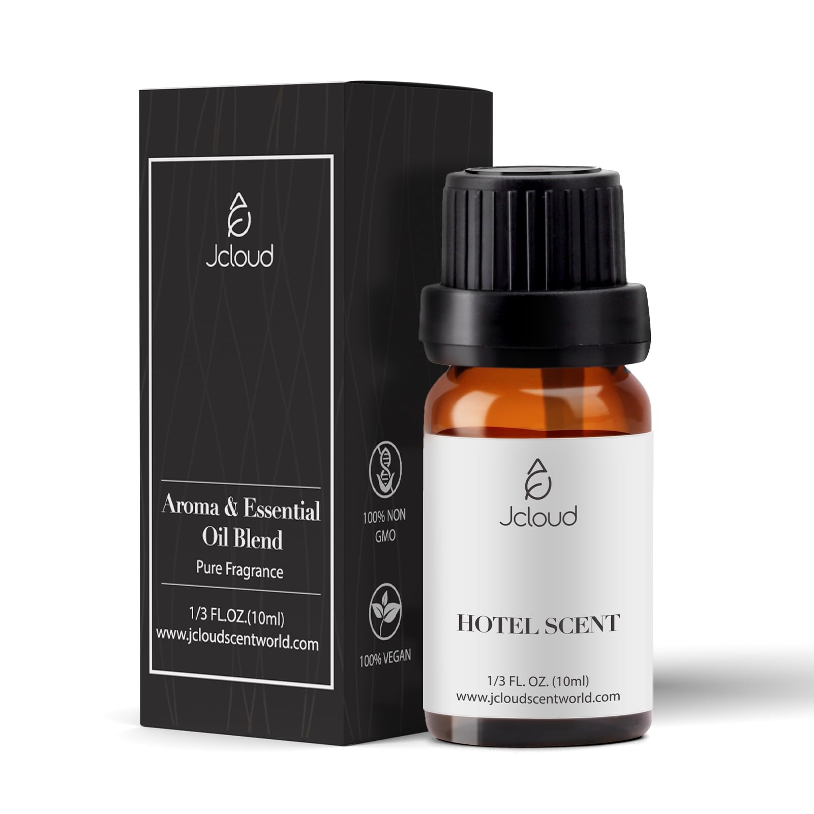 JCLOUD Royal Serenity oil bottle closeup with lemon and jasmine notes
