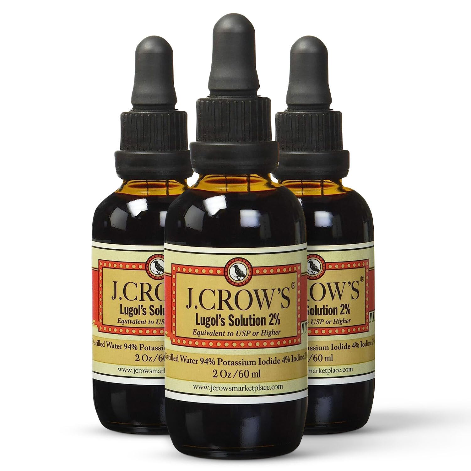 J.CROW'S Lugol's iodine bottle front view for reliable daily use
