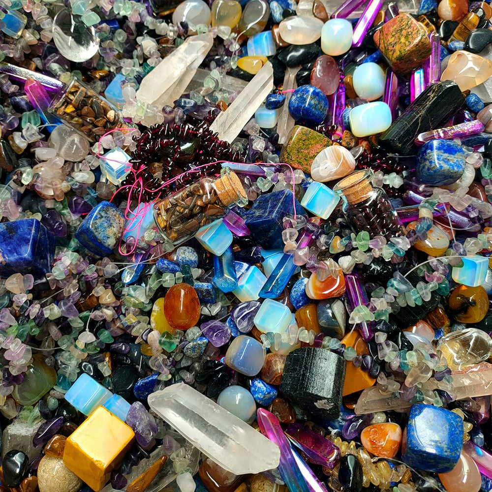 JDFlying Raw Crystals and Chips Mix for crafting jewelry and displays.