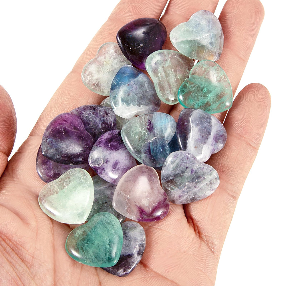 JDRGJTH fluorite heart decorative stones brighten spaces with natural patterns and shine