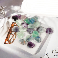JDRGJTH fluorite heart palm stones offer tactile calm for stress-free moments