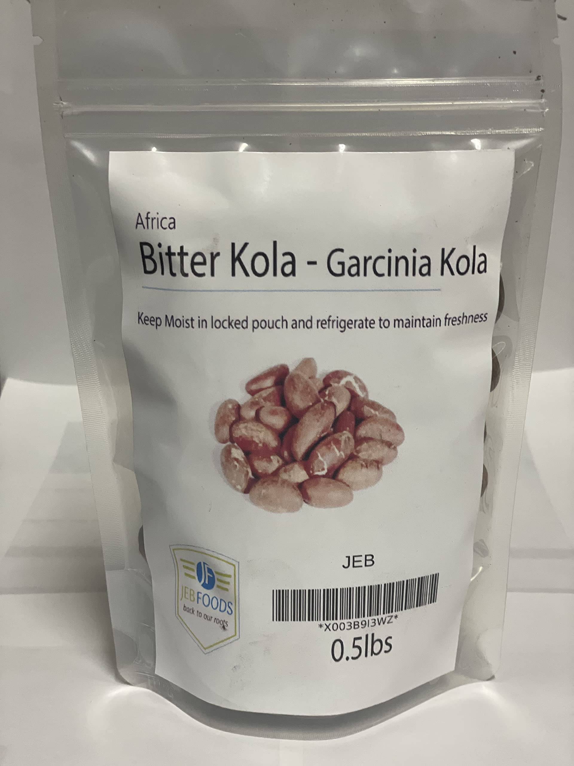 JEB FOODS African Bitter Kola nuts in an 8oz pack, nutrient-rich snack with antioxidants.