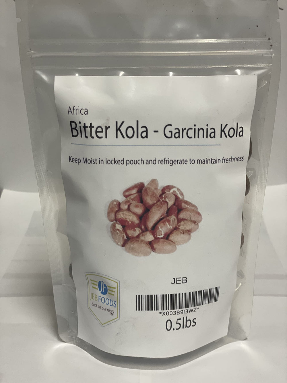 JEB FOODS African Bitter Kola nuts in an 8oz pack, nutrient-rich snack with antioxidants.
