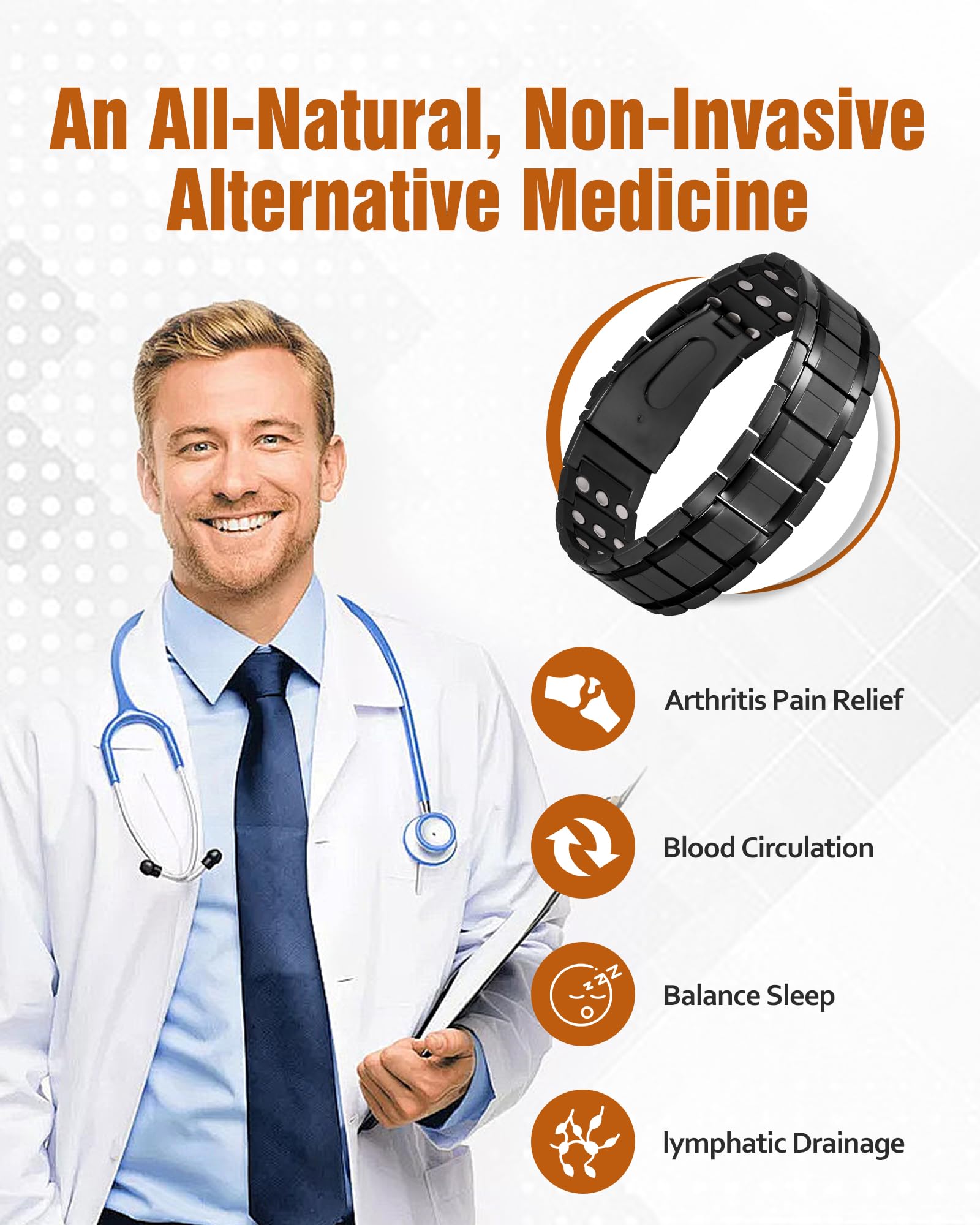 Jecanori on wrist shows sleek masculine look with adjustable fit.