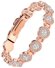 Jecanori 4X magnetic copper bracelet for women with crystal inlays, daily wear style