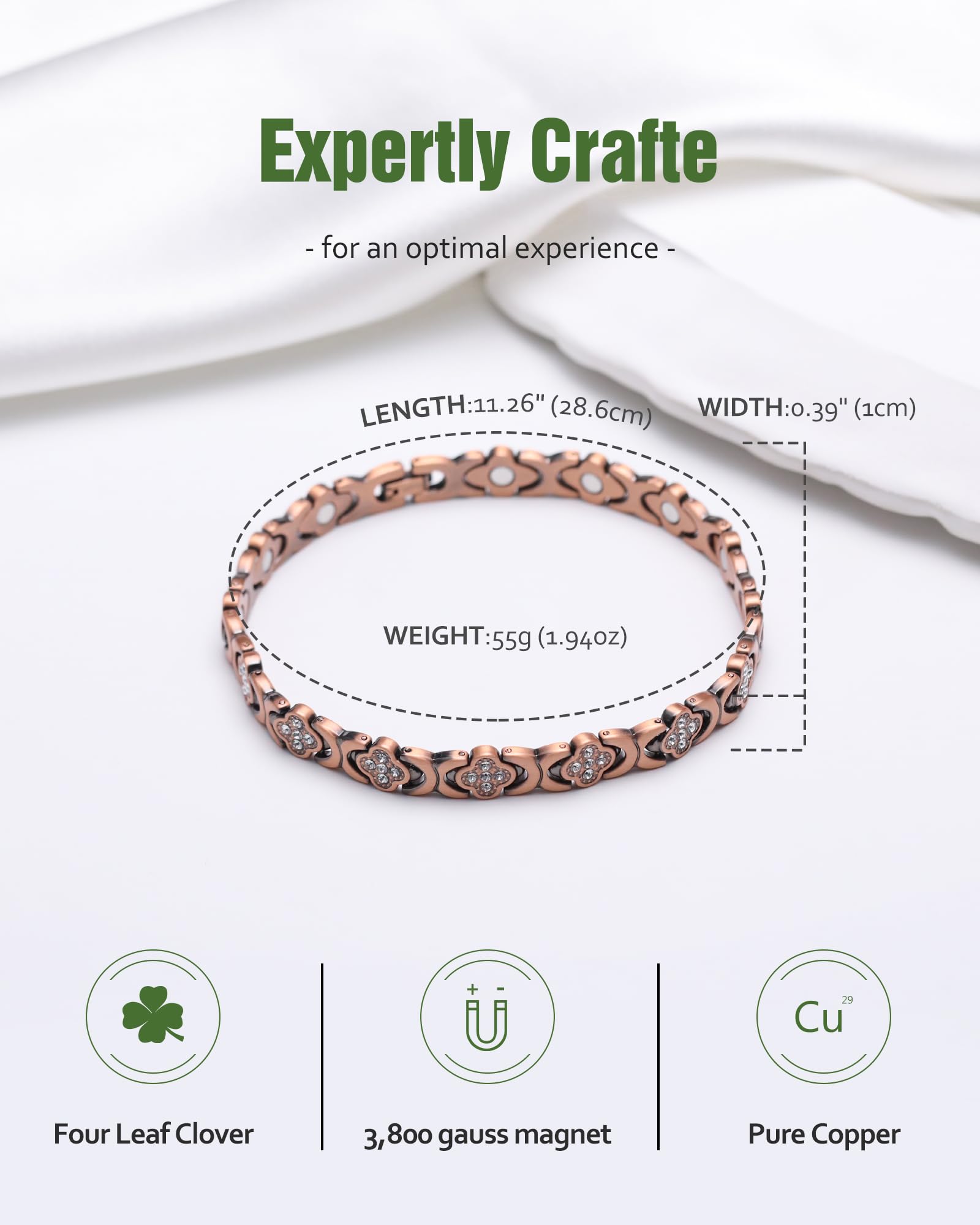 Jecanori adjustable-clasp-fit supports a comfortable ankle size.