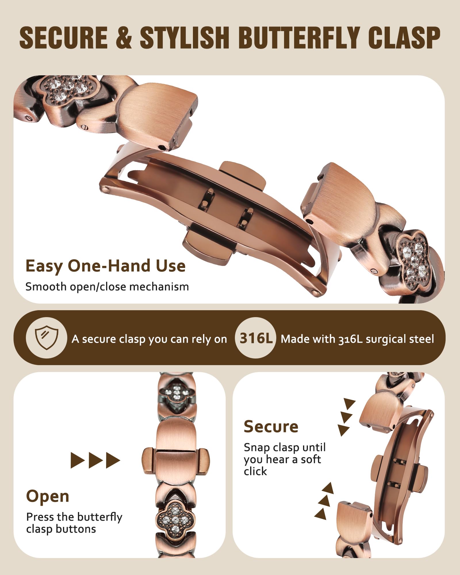Adjustable fit allows comfortable sizing for daily wear