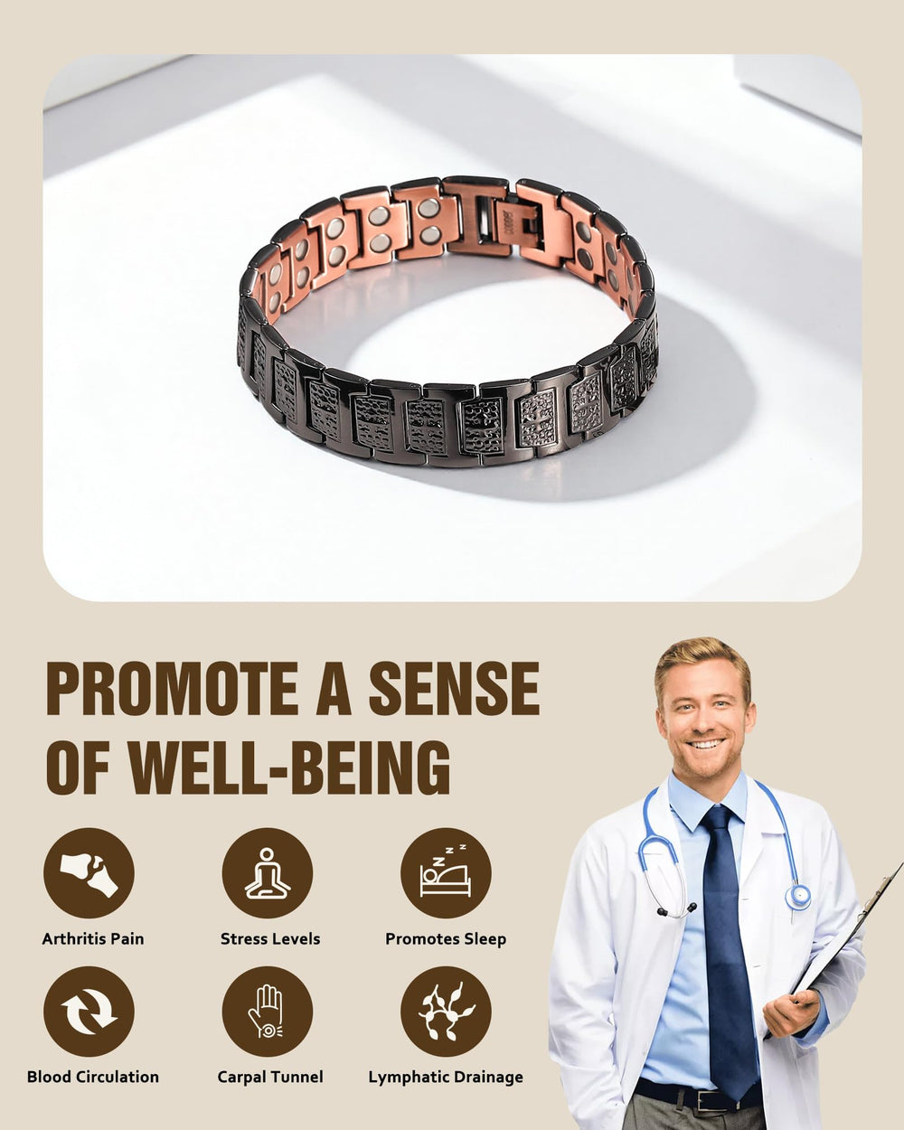 Jecanori adjustable-fit with sizing tool for secure all-day wear