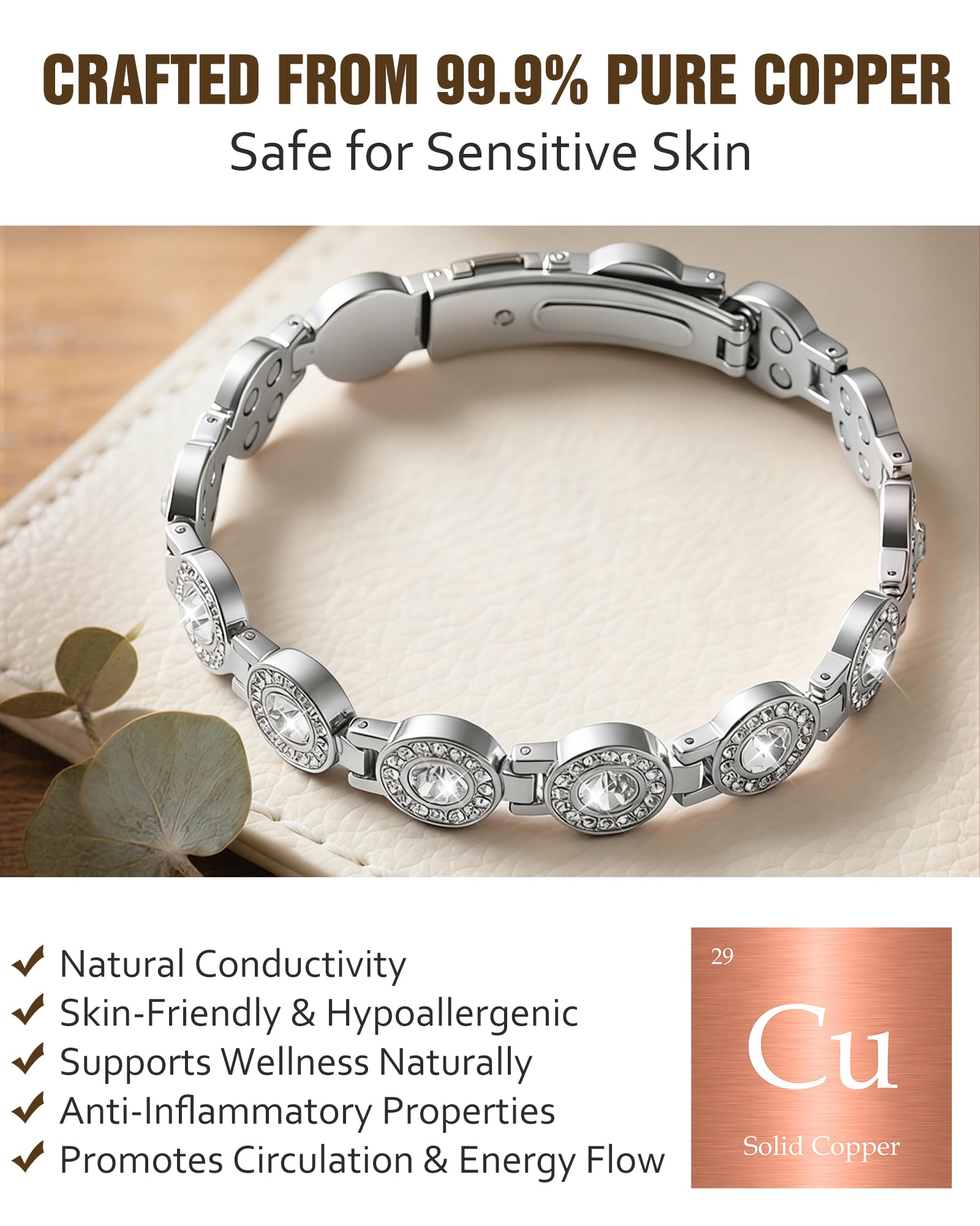 Jecanori adjustable-length bracelet, easy fit for all-day comfort