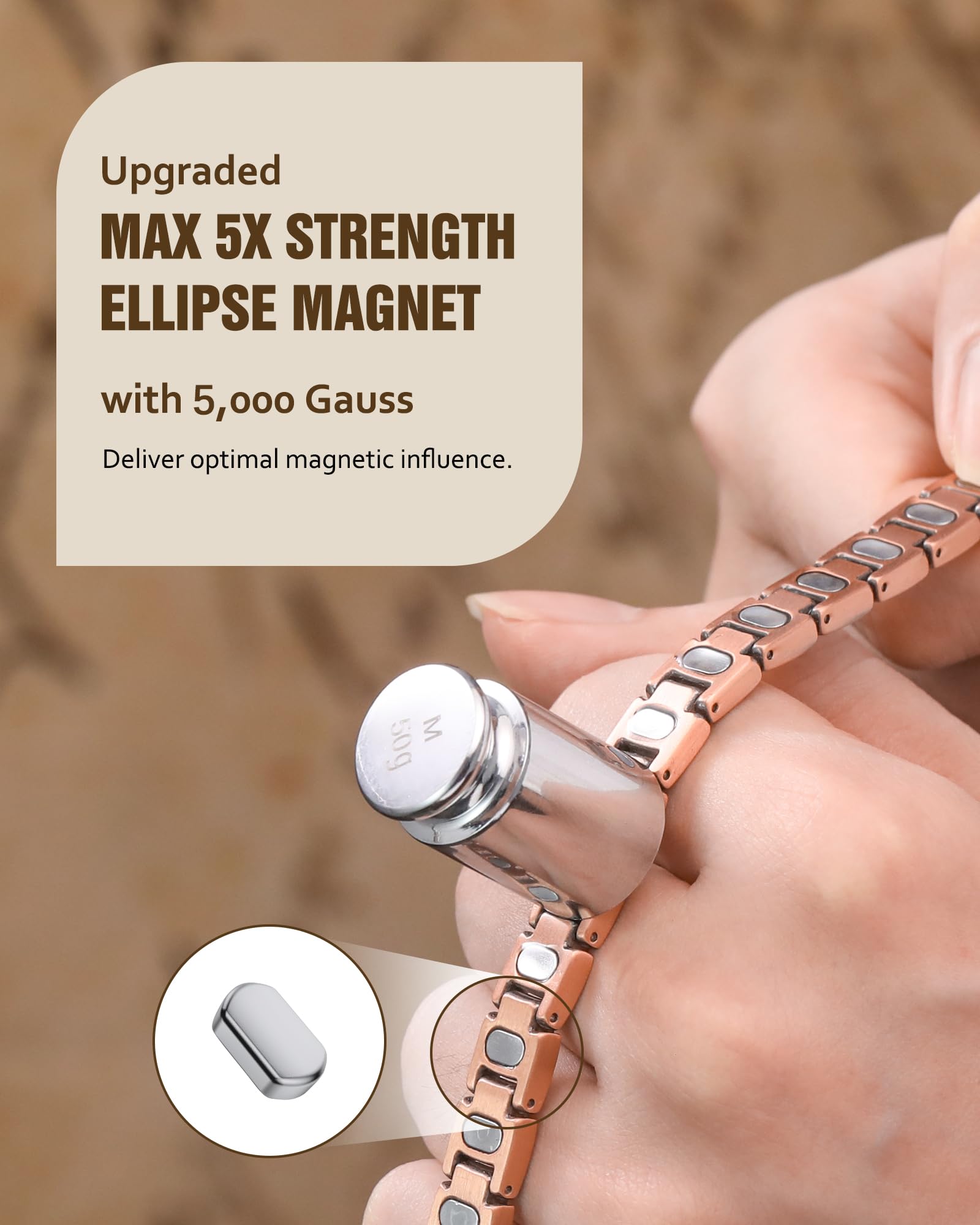 Jecanori adjustable-length bracelet demonstrates comfortable fit on the wrist