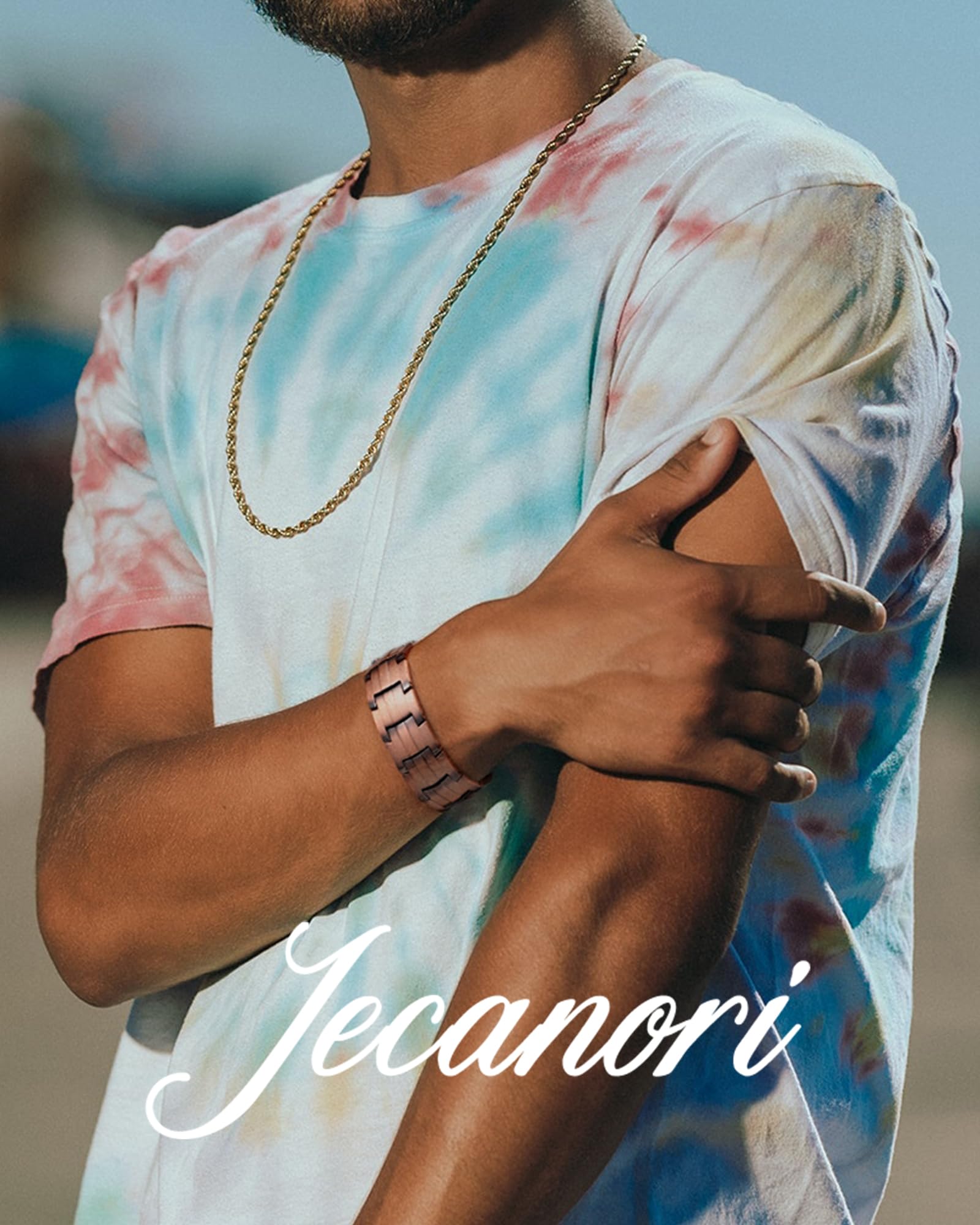 Jecanori adjustable link bracelet adapts to various wrist sizes for comfort.