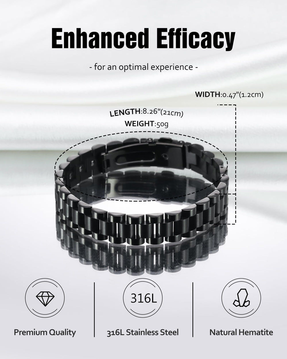 Jecanori adjustable-link bracelet offers quick on-wrist customization.