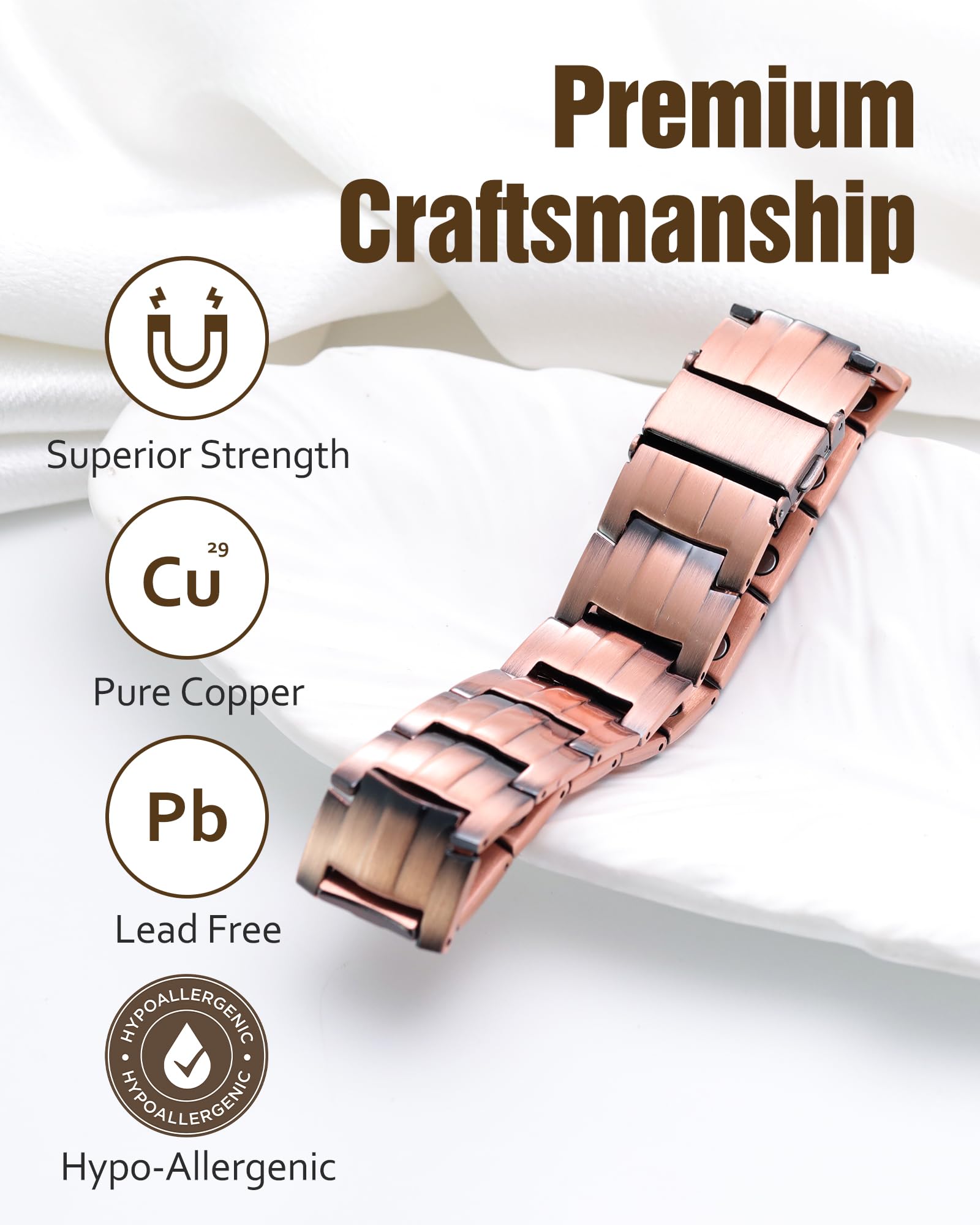 Jecanori adjustable open-end bracelet on wrist for a comfortable fit.