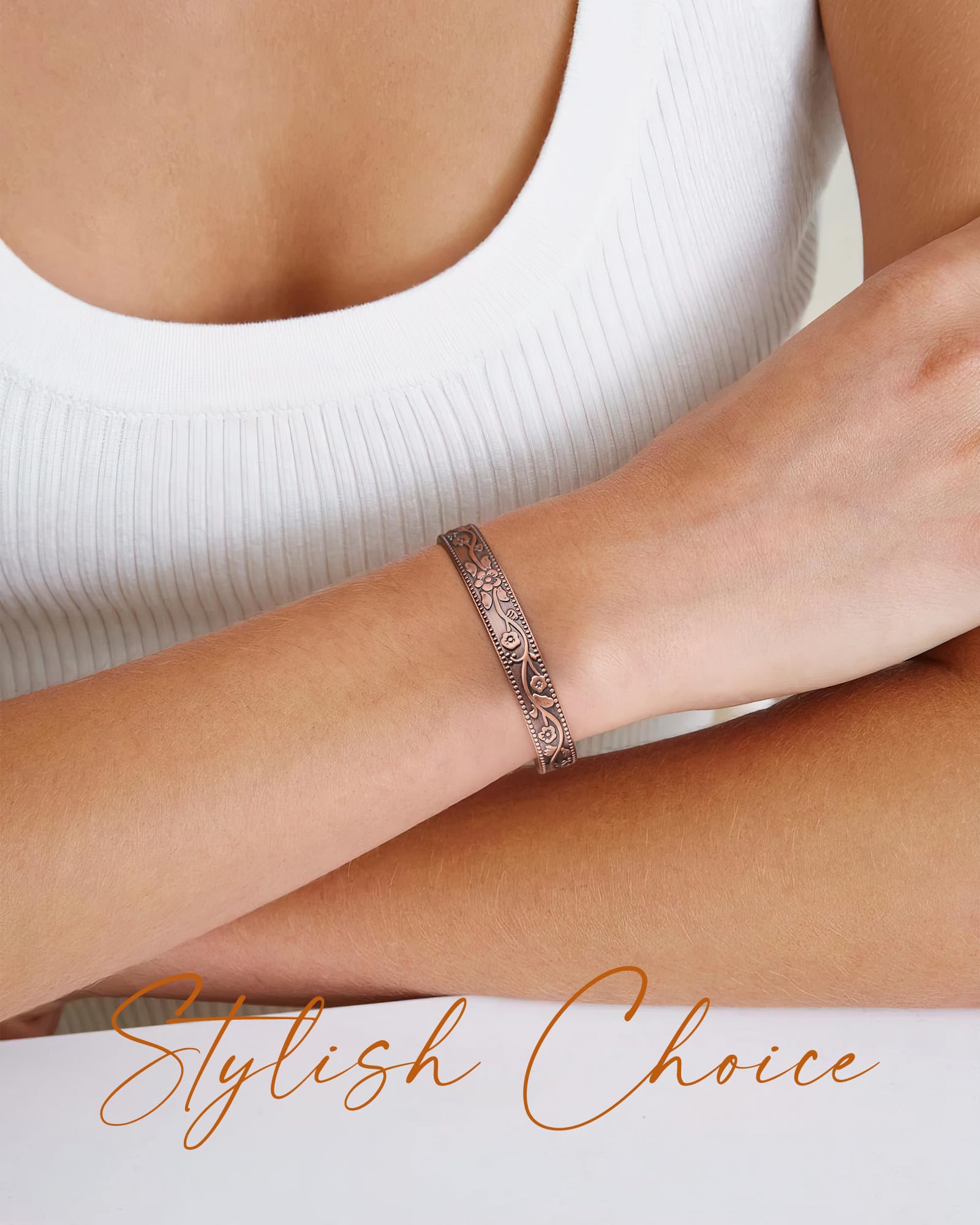 Product dimensions of Jecanori bracelet: 172mm length, 10mm width, 2mm thickness.