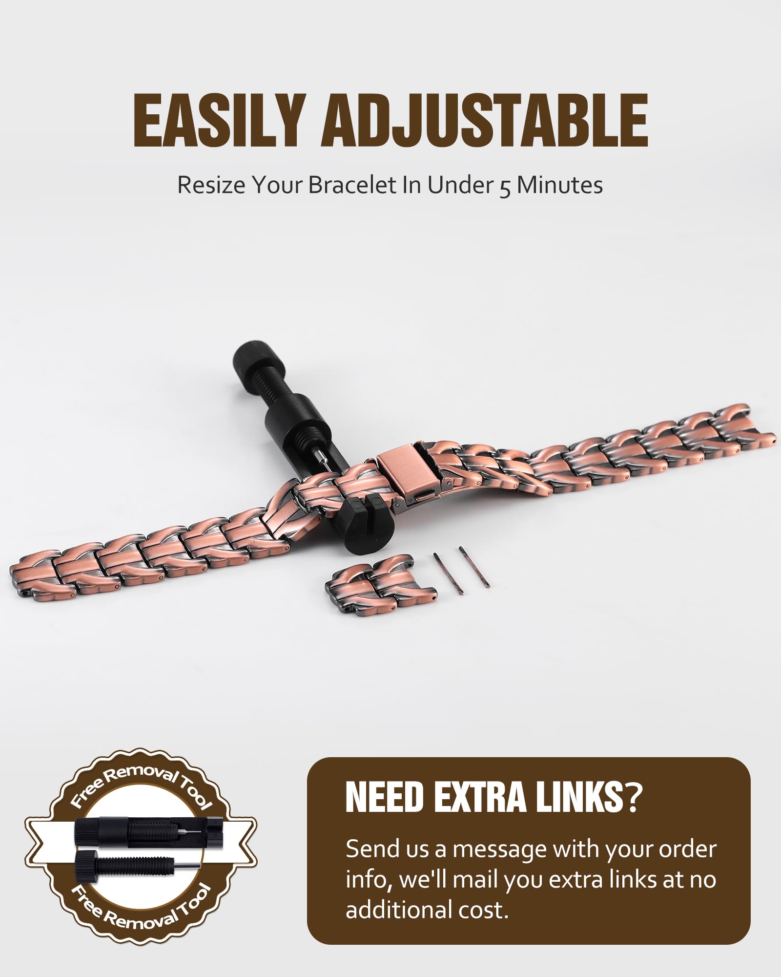 Jecanori bracelet on wrist demonstrates comfortable, secure daily wear.