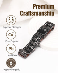 Open-ended adjustable design on Jecanori copper bracelet.