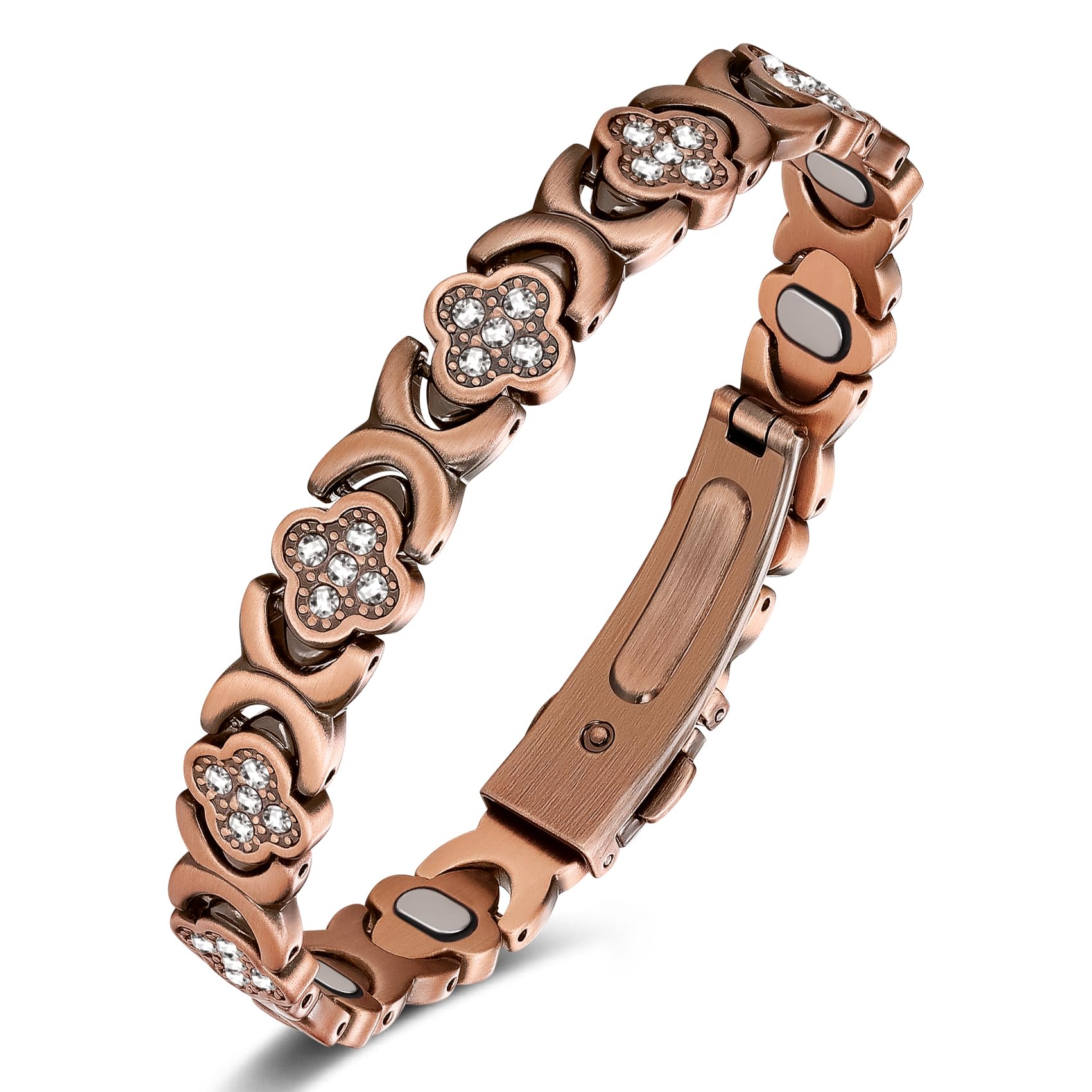 Jecanori copper bracelet front view showing strong 5X magnets