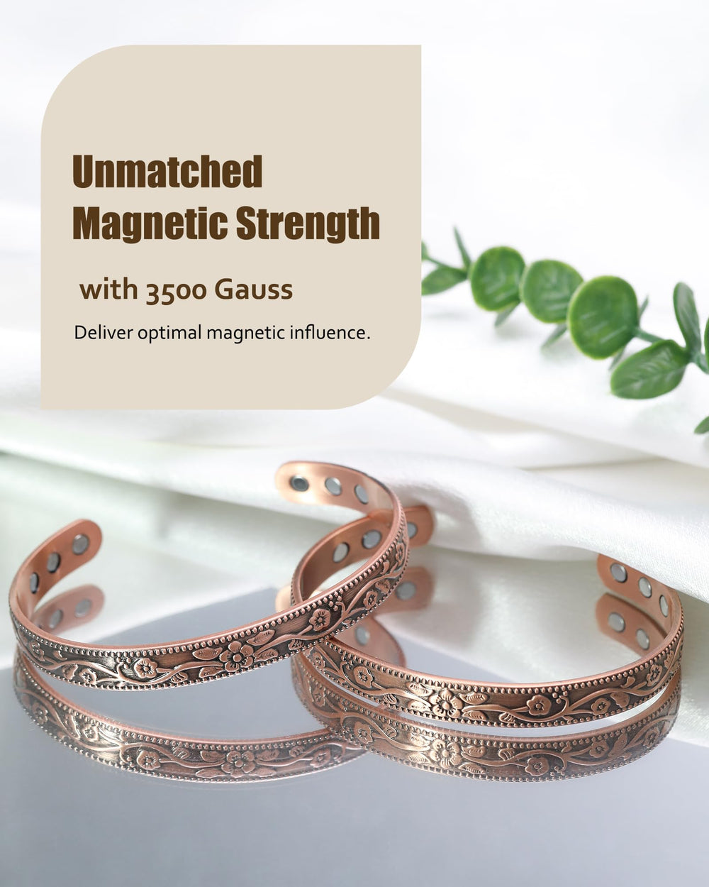 Jecanori copper bracelet in elegant gift box, ready for gifting.
