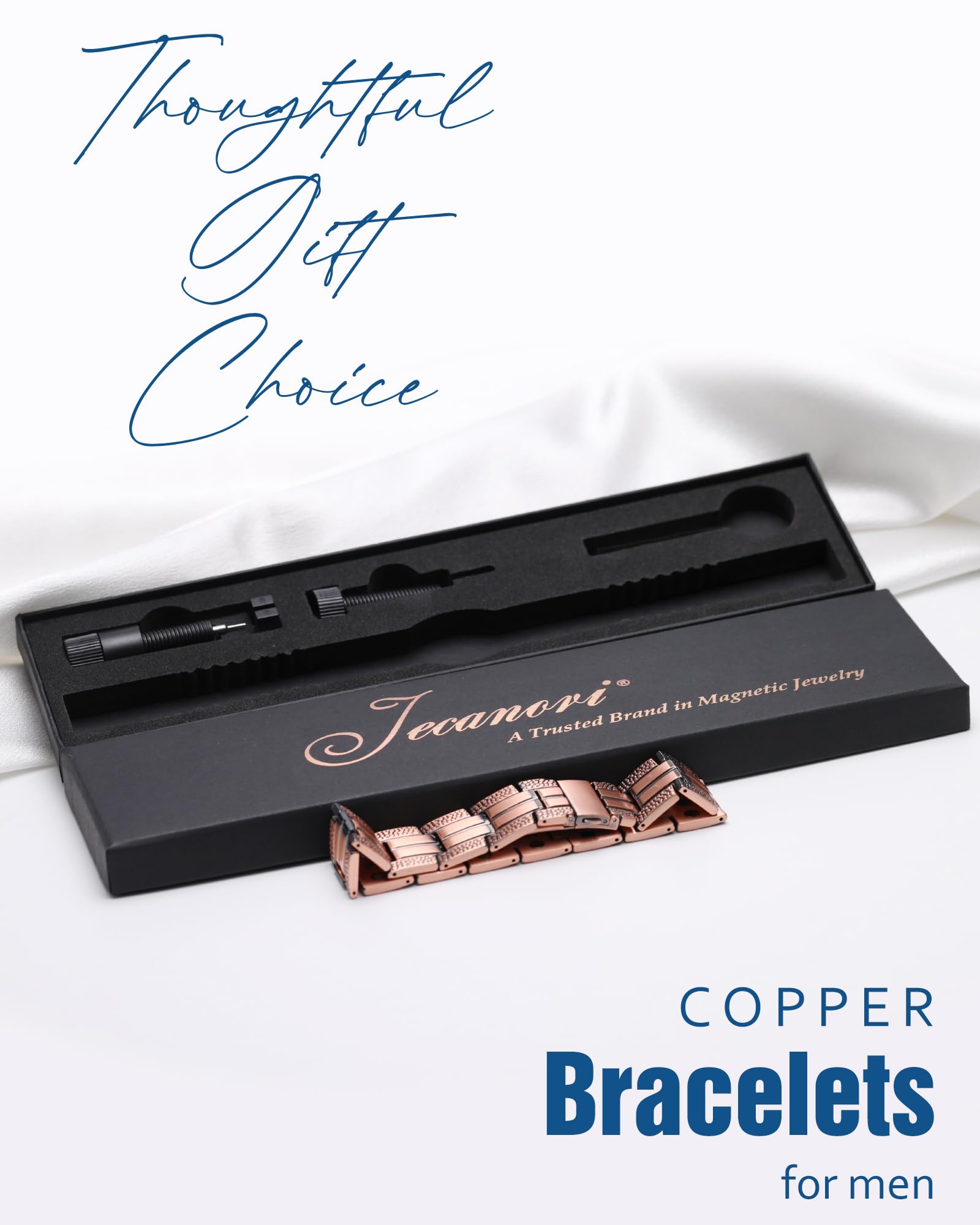 Jecanori copper bracelet gift-ready for men for birthdays or special occasions