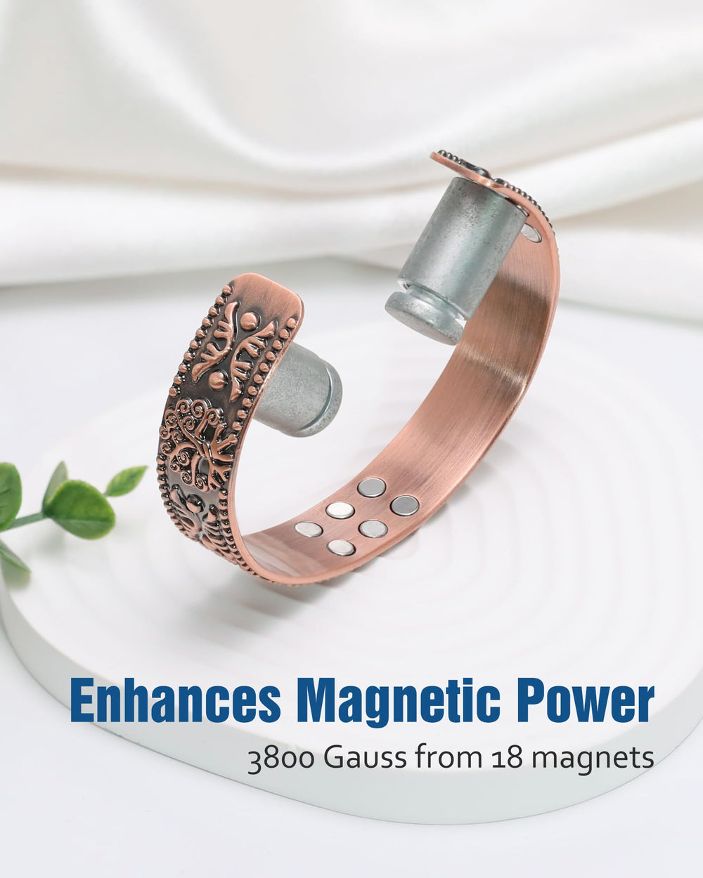 Elegant Jecanori hypoallergenic copper bracelet finish for sensitive skin.