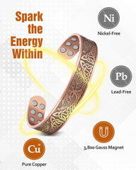 Jecanori men's magnetic copper bracelet highlights 18 magnets for style