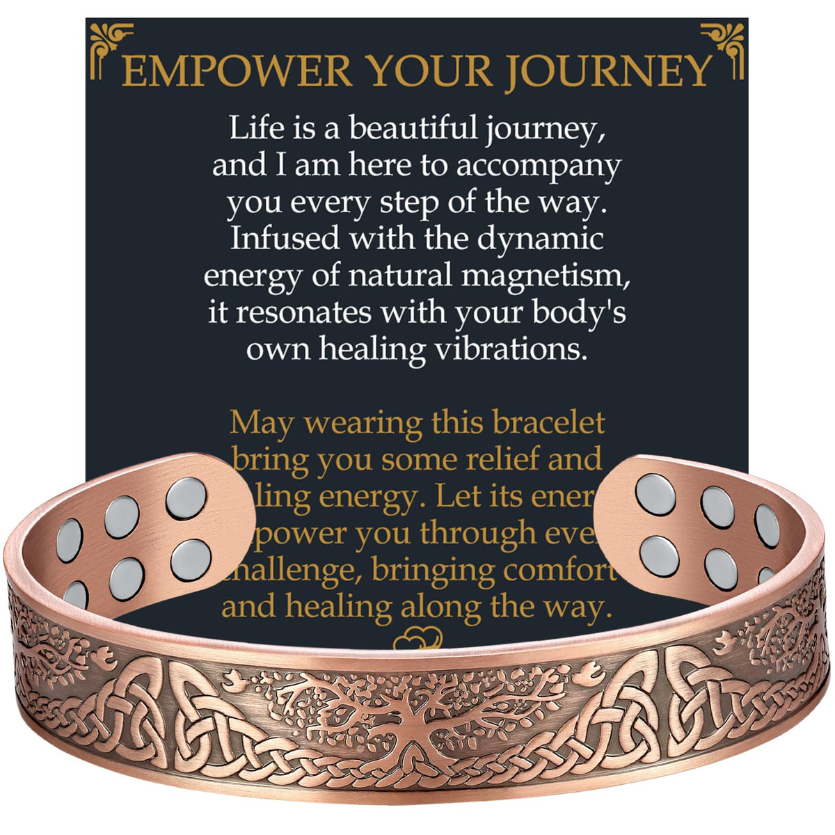 Jecanori copper bracelet for men with tree of life design for everyday wear