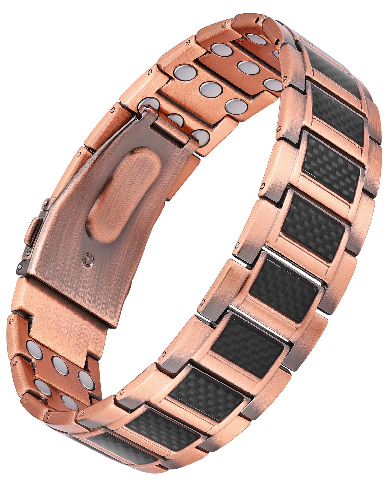 Jecanori copper magnetic bracelet close-up of magnet links for secure wear