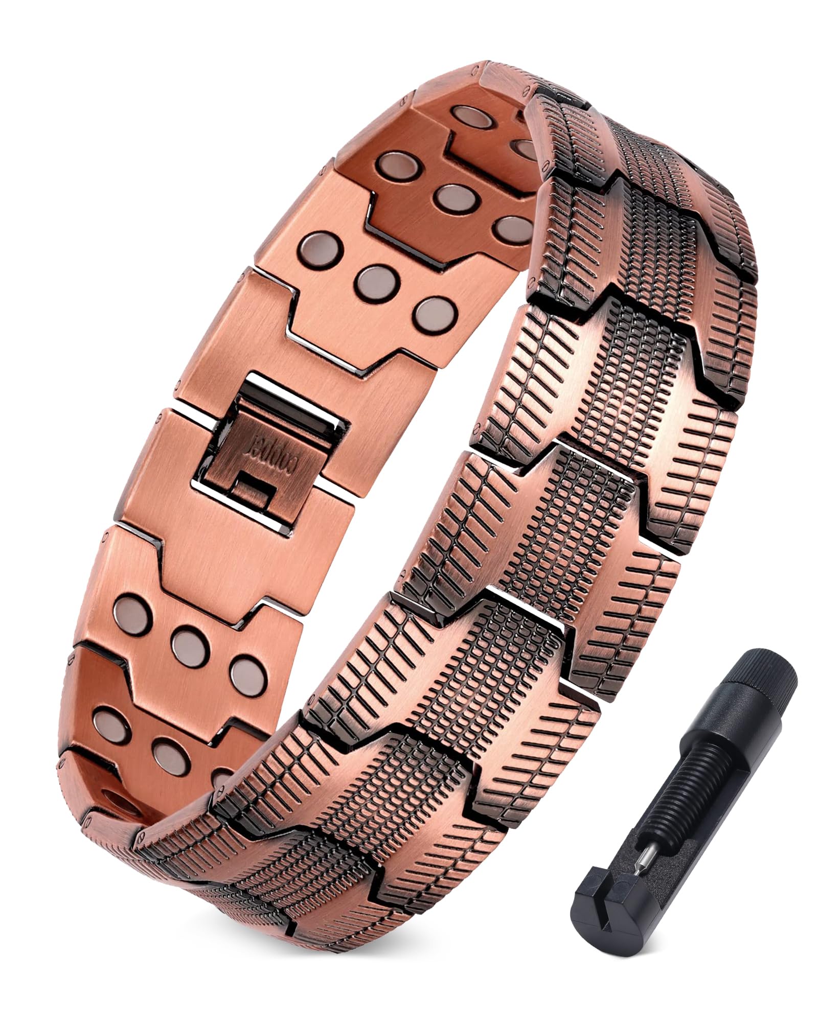 Jecanori copper magnetic bracelet for men in daily wear-ready design.