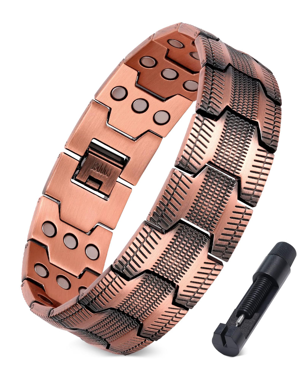 Jecanori copper magnetic bracelet for men in daily wear-ready design.