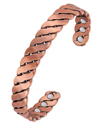 Jecanori copper magnetic bracelet with twist pattern for daily wear and balanced style.