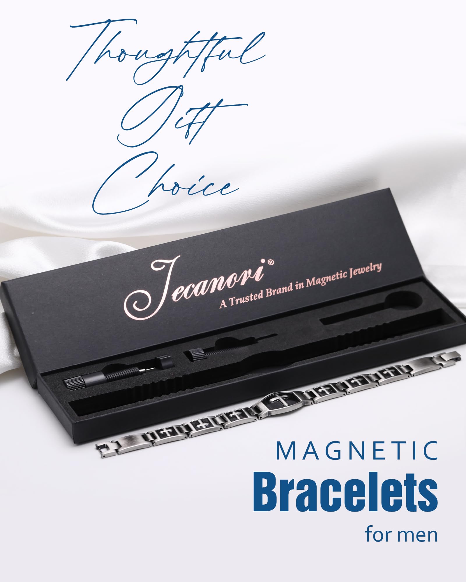Jecanori magnetic bracelet offers comfortable all-day wear