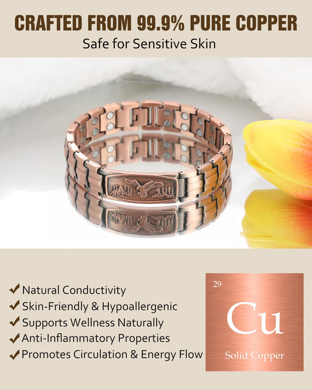 Jecanori daily wear copper bracelet with earthy appeal.