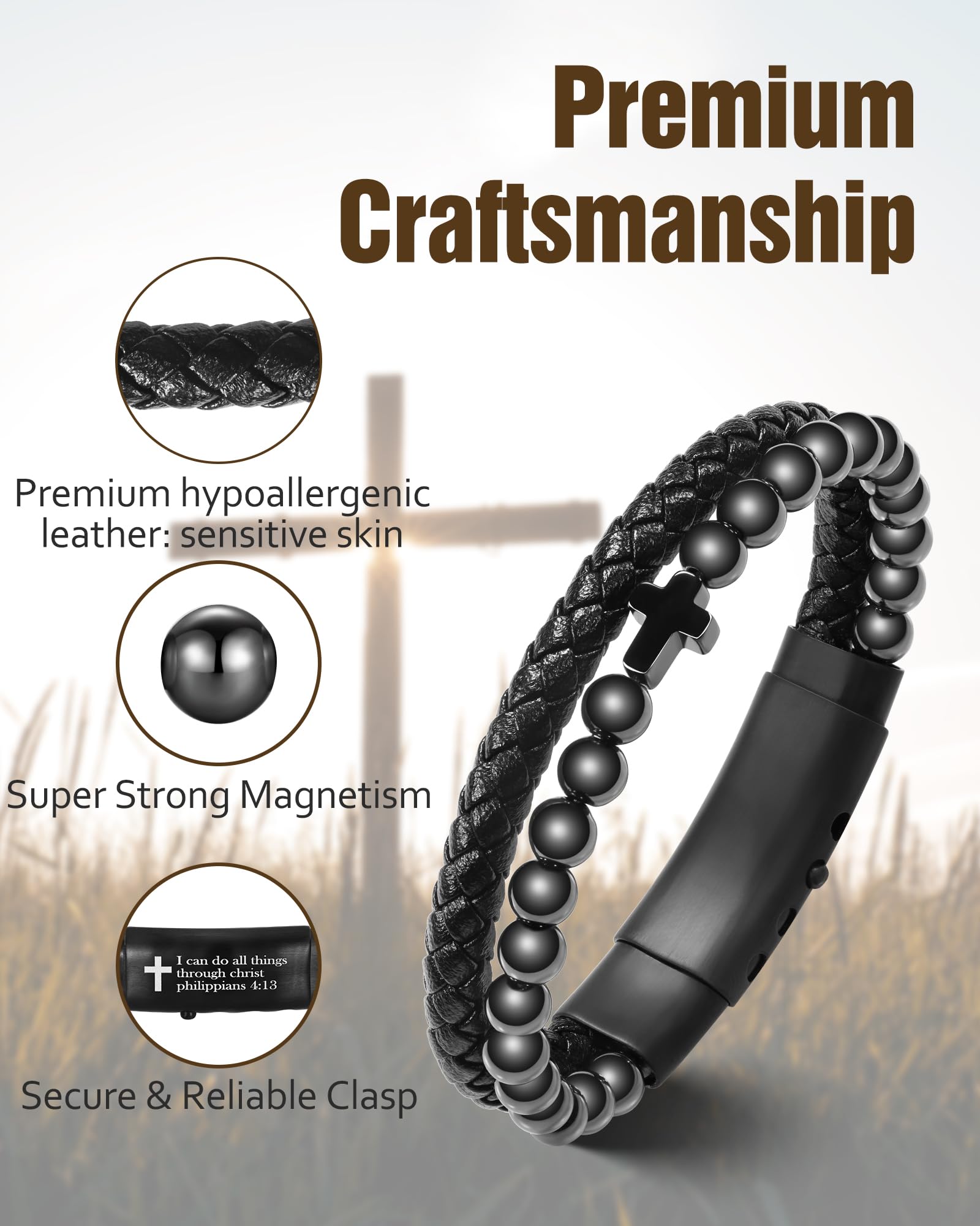 Jecanori easy-adjust clasp ensures secure fit for comfortable all-day wear.