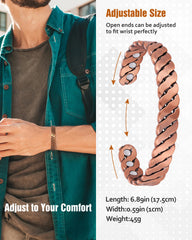 Jecanori easy-press adjustable fit for a snug, comfortable wrist.