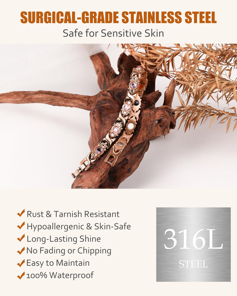 Gift-ready packaging for Jecanori magnetic bracelet