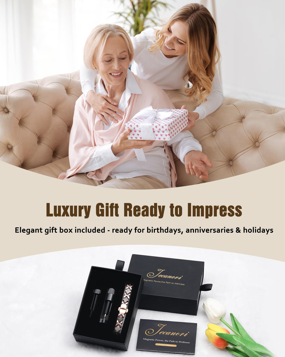 Elegant gift packaging enhances unboxing experience
