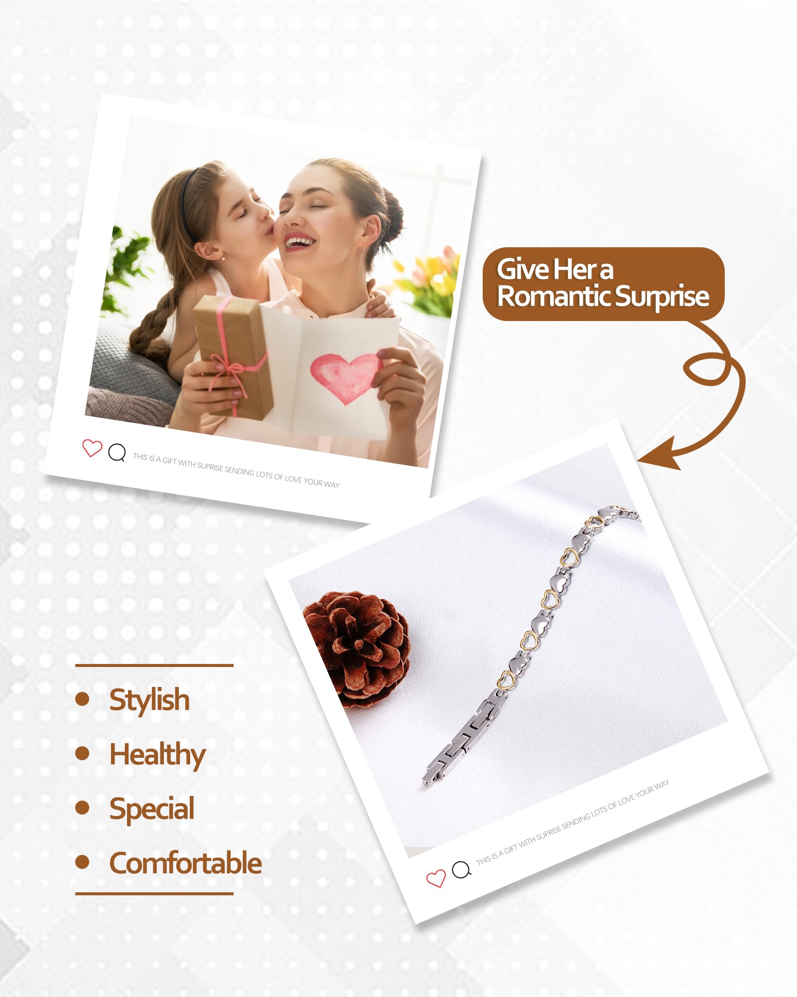 Gift-ready packaging with heart motif for birthdays or anniversaries