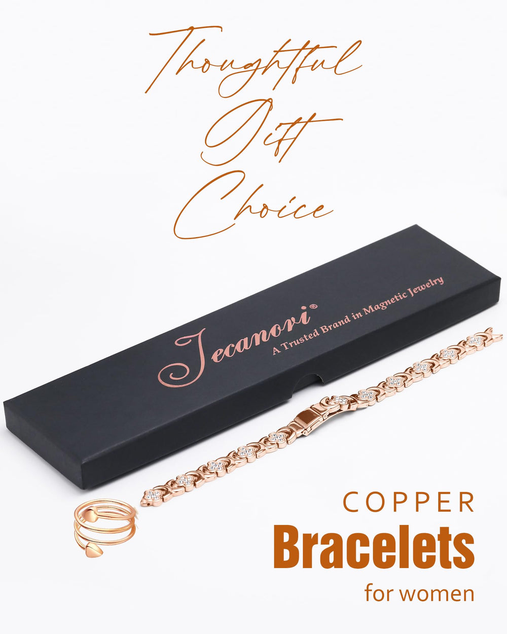 Jecanori hypoallergenic copper jewelry closeup demonstrating tarnish resistance for long-term wear.