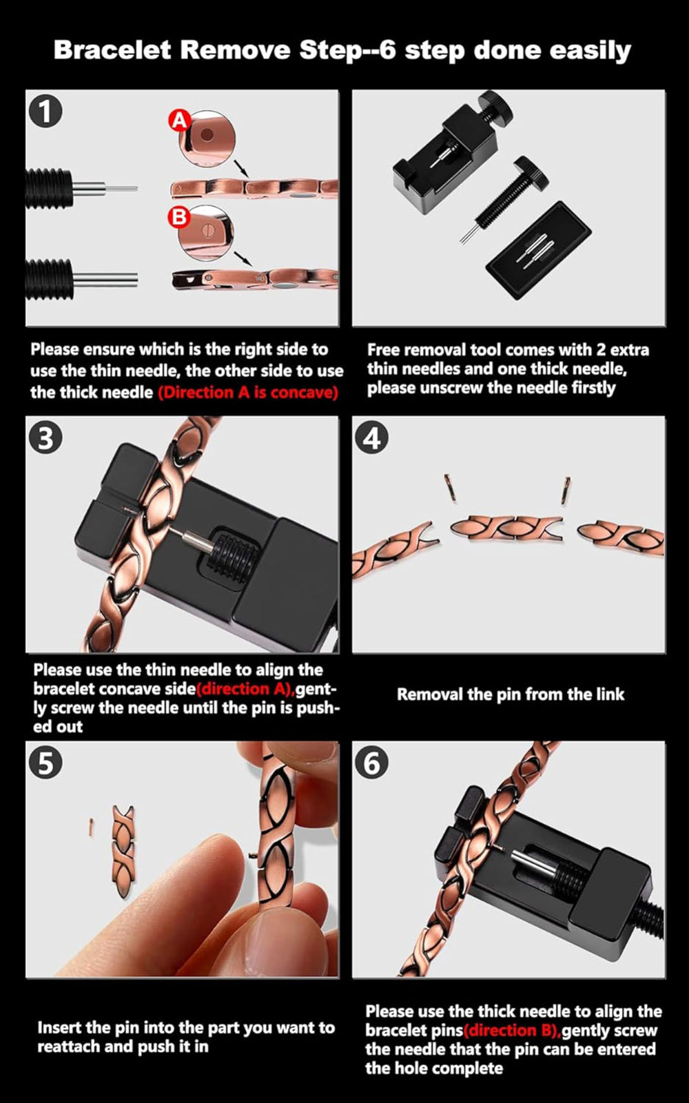 Jecanori Hypoallergenic Lead-Free copper bracelet promotes skin-friendly wear.