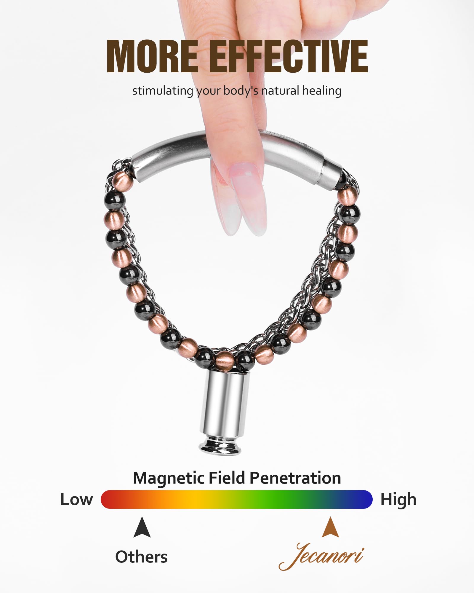 Jecanori hypoallergenic satin-finish beads prevent skin irritation.