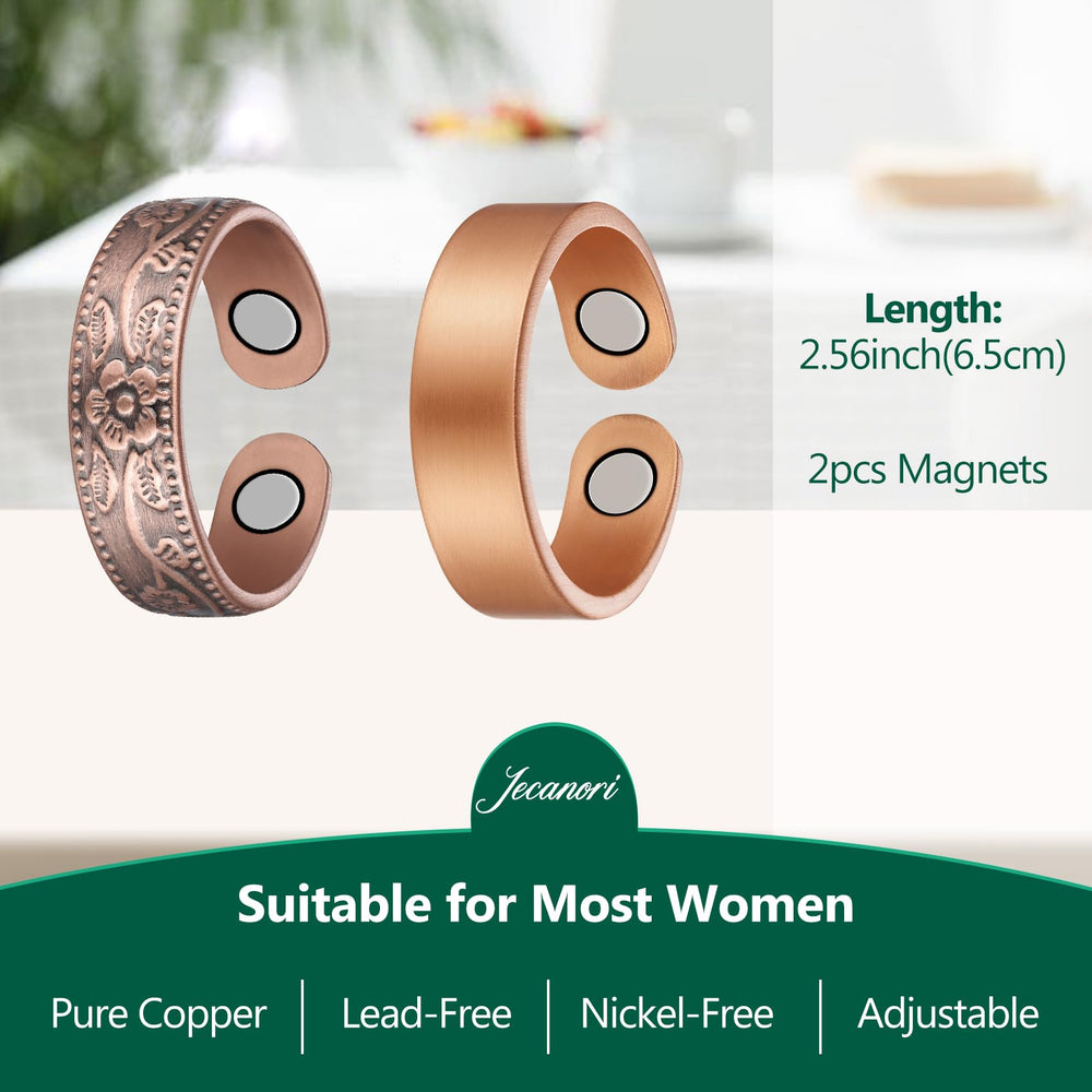 Gift-box ready presentation of Jecanori copper rings for gifting.