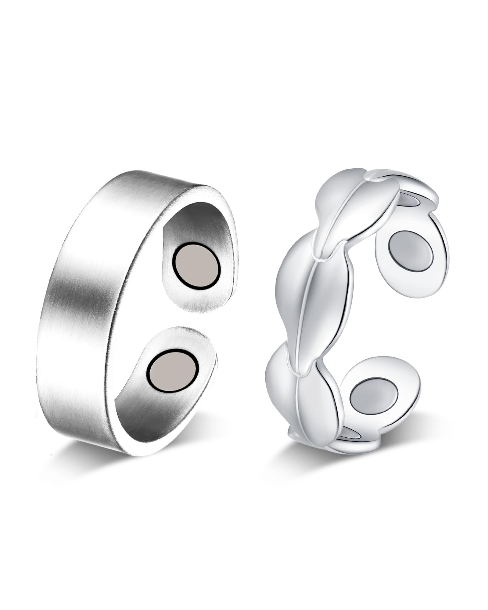 Jecanori leaf-design magnetic ring for women, stylish daily wear.