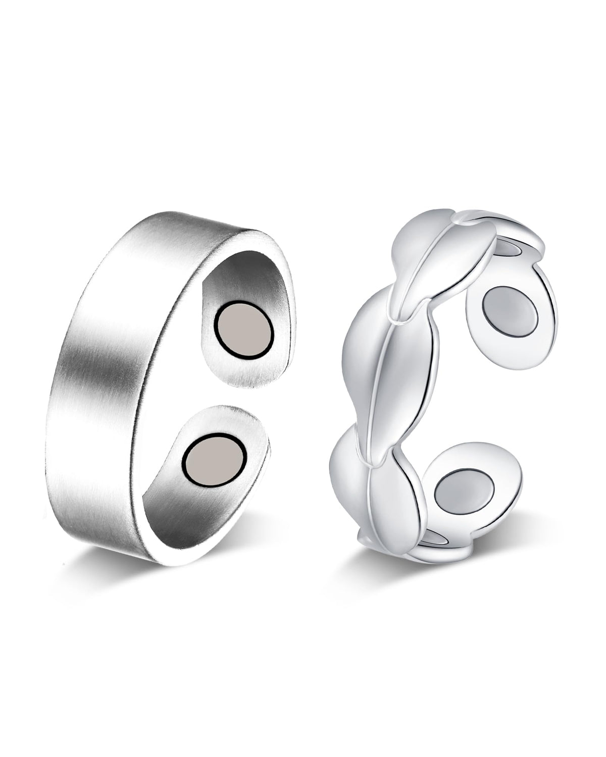 Jecanori leaf-design magnetic ring for women, stylish daily wear.